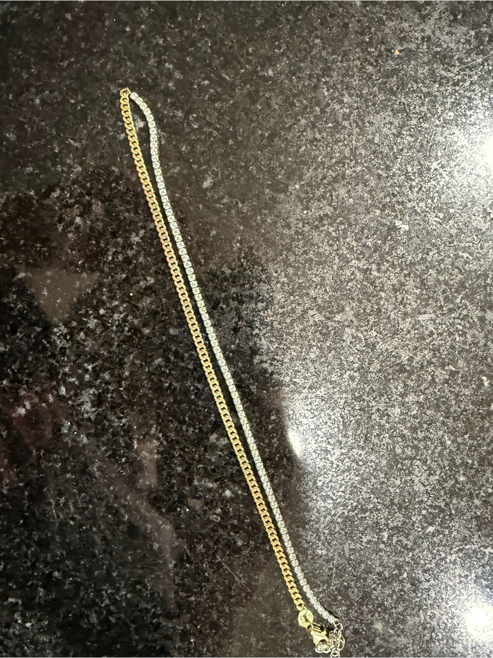 Gold Chain and Stone Necklace